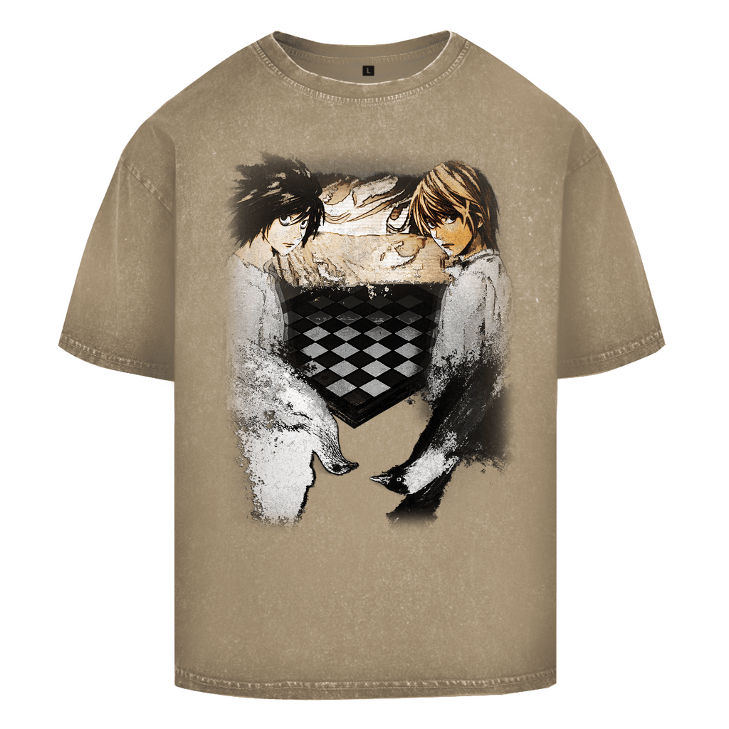 "Light & L − Duality" − Oversized Washed Tshirt - Habataki