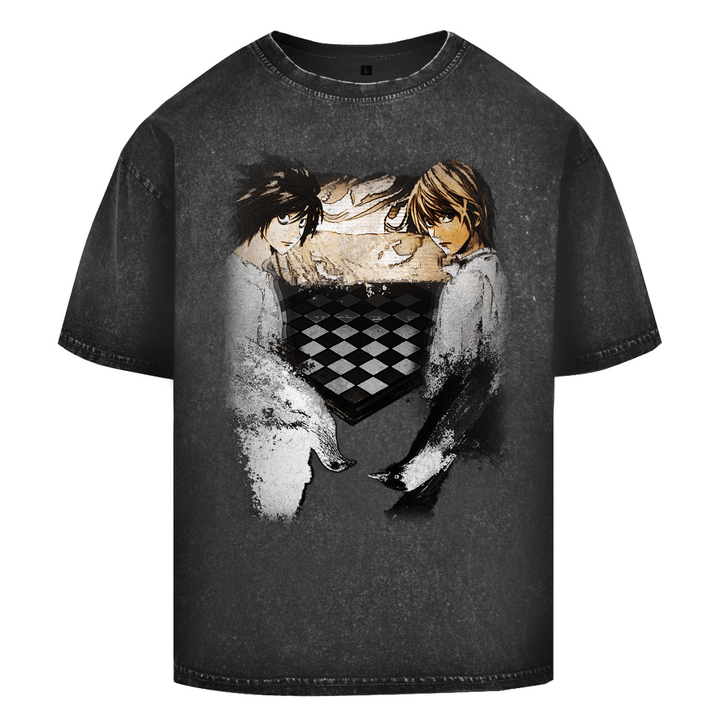 "Light & L − Duality" − Oversized Washed Tshirt - Habataki